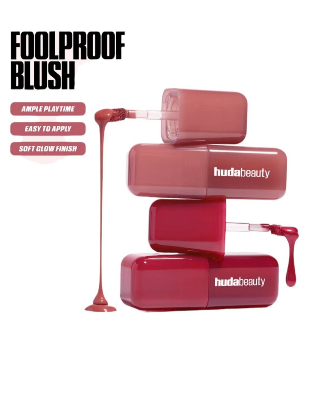 HUDA BEAUTY Strawberry Latte Collection Lip/Blush Set + Heart Mirror NEW - Picture 10 of 16